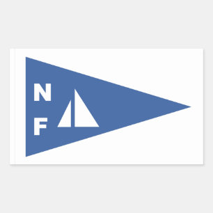 Rectangulaire Sticker du rectangle Burgee du Yacht Club de Niaga