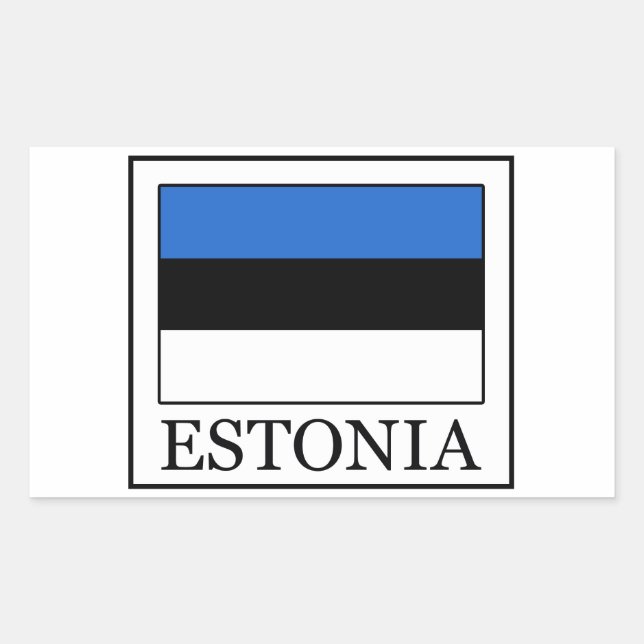 Rectangulaire sticker estonien (Devant)