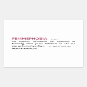 Rectangulaire Sticker FEMMEPHOBIA Rose