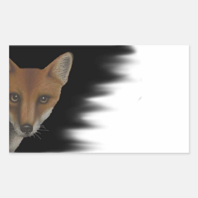 Rectangulaire Sticker Fox (Devant)