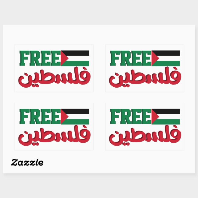 Rectangulaire Sticker Free Palestine Save Gaza (Feuille)