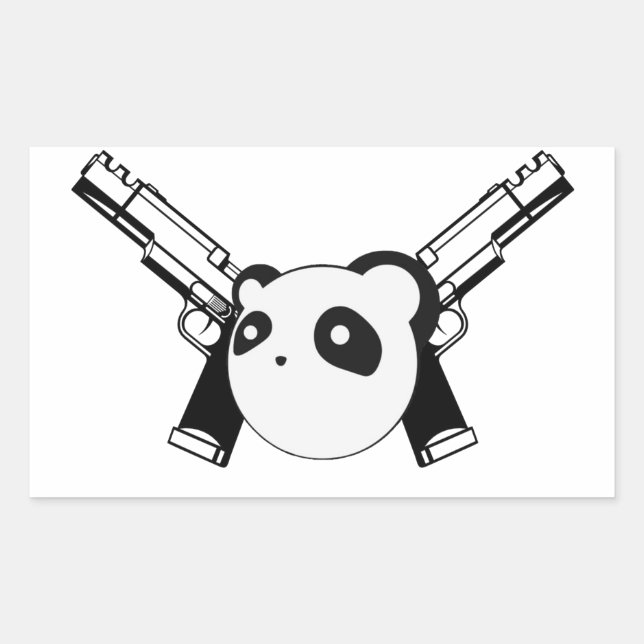 Rectangulaire Sticker Gangster Panda (Devant)