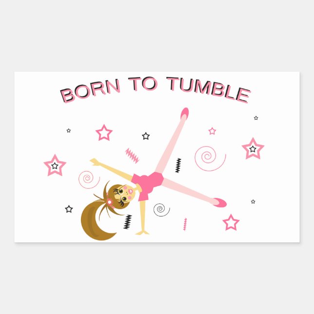 Rectangulaire Sticker Gymnastique mignonne (Devant)
