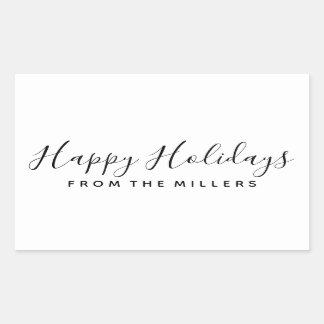Rectangulaire Sticker Happy Holidays Script personnalisé