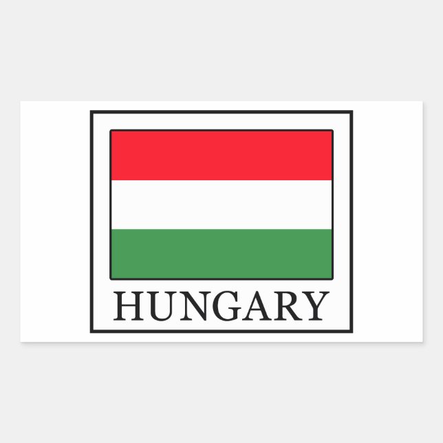 Rectangulaire Sticker Hongrie (Devant)