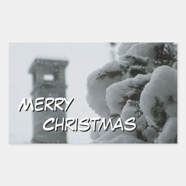 Rectangulaire Sticker Joyeux Noël (Devant)