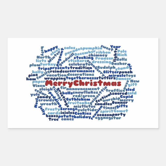 Rectangulaire Sticker Joyeux Noël (Devant)