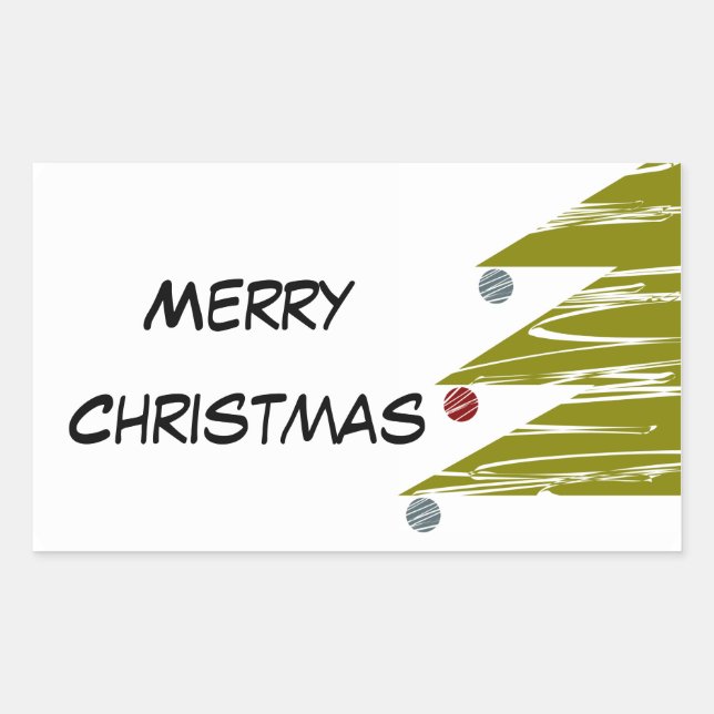 Rectangulaire Sticker Joyeux Noël (Devant)