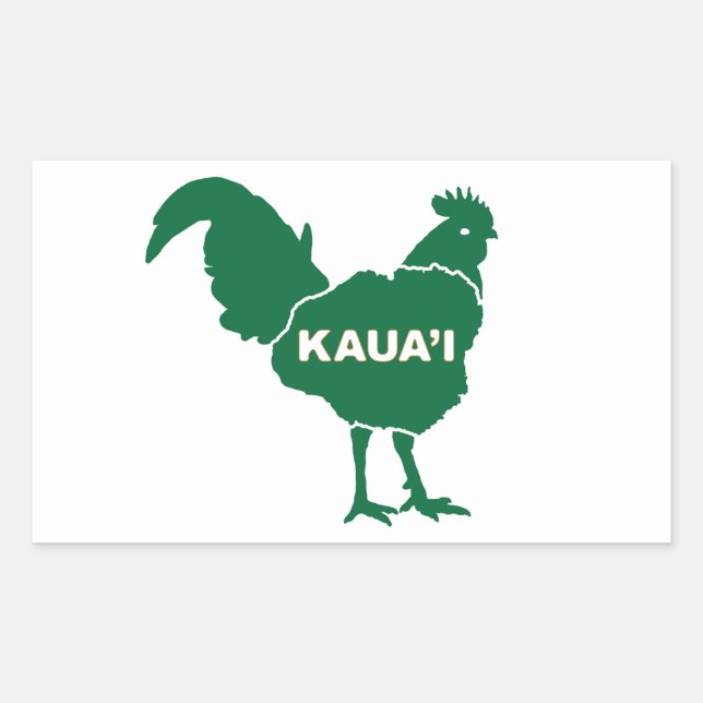 Rectangulaire Sticker Kaua'i (Devant)