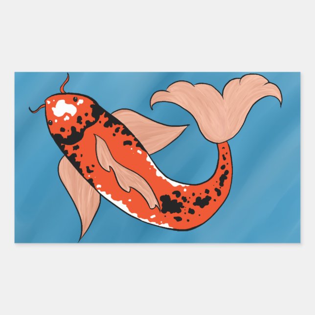 Rectangulaire Sticker Koi (Devant)