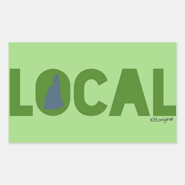 Rectangulaire sticker local New Hampshire (Devant)