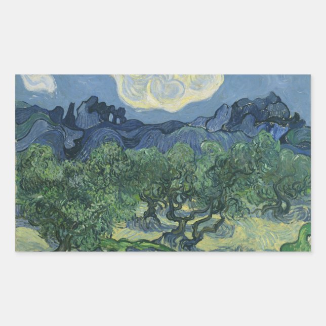 Rectangulaire Sticker Olive Trees (Devant)