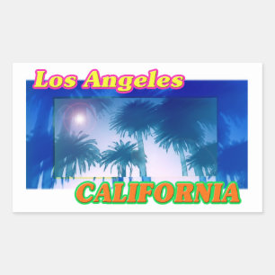 Rectangulaire Sticker Palm Trees de Los Angeles CALIFORNIA
