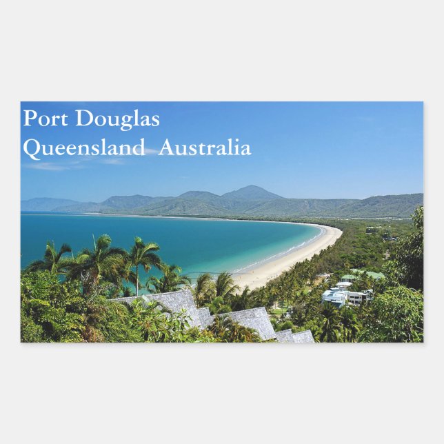 Rectangulaire Sticker Port Douglas (Devant)