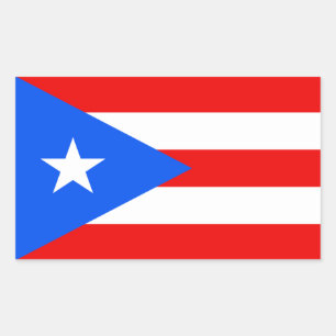 Rectangulaire Sticker Porto Rico Flag