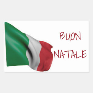 RECTANGULAIRE STICKER POUR DIRE **MERCI NOËL** "STYLE ITALIEN"