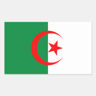 Rectangulaire Sticker pour drapeau d'Algérie