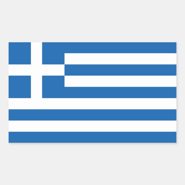 Rectangulaire Sticker pour drapeau de la Grèce (Devant)