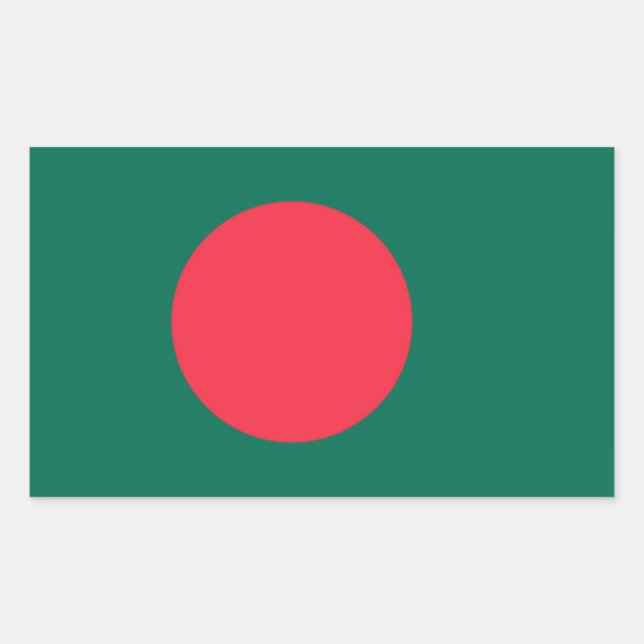 Rectangulaire Sticker pour drapeau du Bangladesh (Devant)