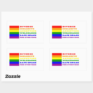 Rectangulaire Sticker pour espace sécurisé LGBTQ+