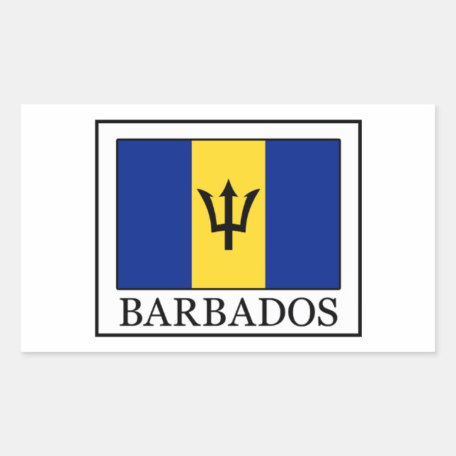 Rectangulaire sticker pour la Barbade (Devant)