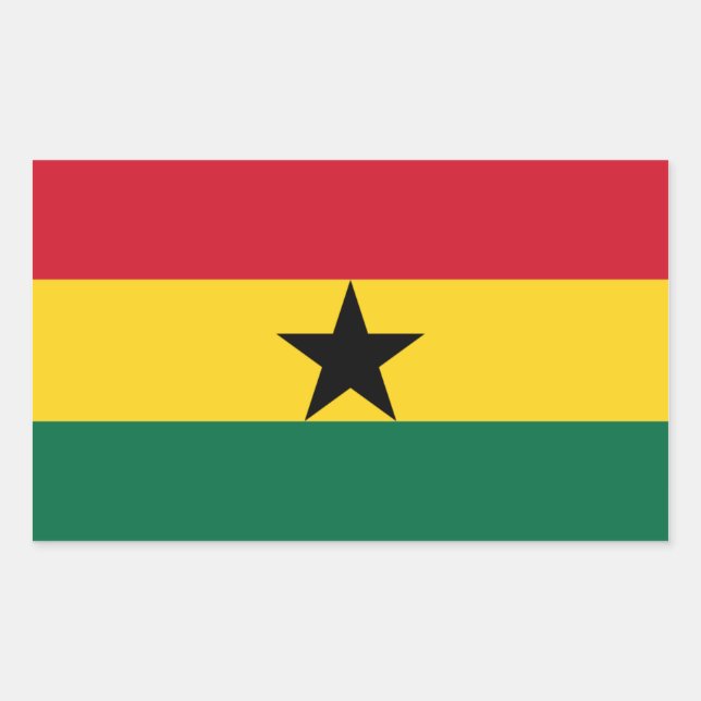 Rectangulaire Sticker pour le drapeau du Ghana (Devant)
