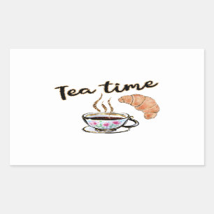 Rectangulaire sticker pour le planificateur de temps de thé, cad