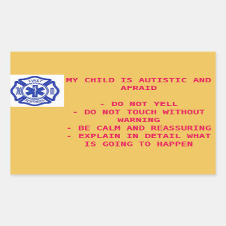 Rectangulaire Sticker pour les premiers intervenants - enfant au