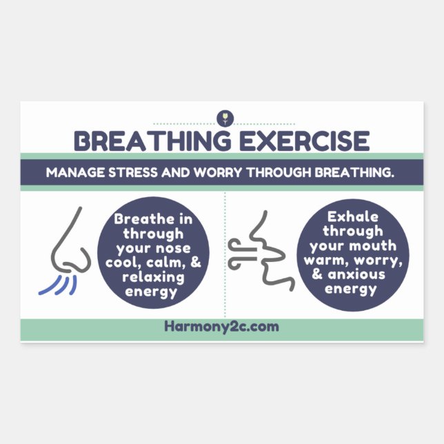 Rectangulaire Sticker pour l'exercice de respiration (Devant)
