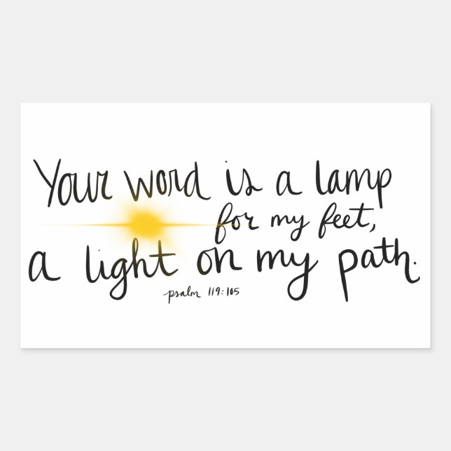 Rectangulaire Sticker Psaum 119:105 (Devant)