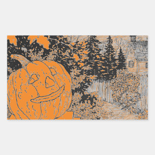 Rectangulaire Sticker RECTANGLE citrouille