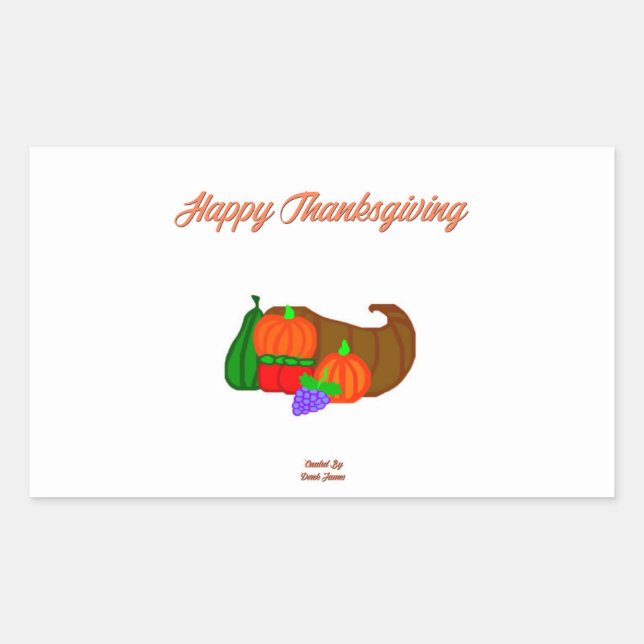 Rectangulaire Sticker Rectangle Cornucopia Thanksgiving (Devant)