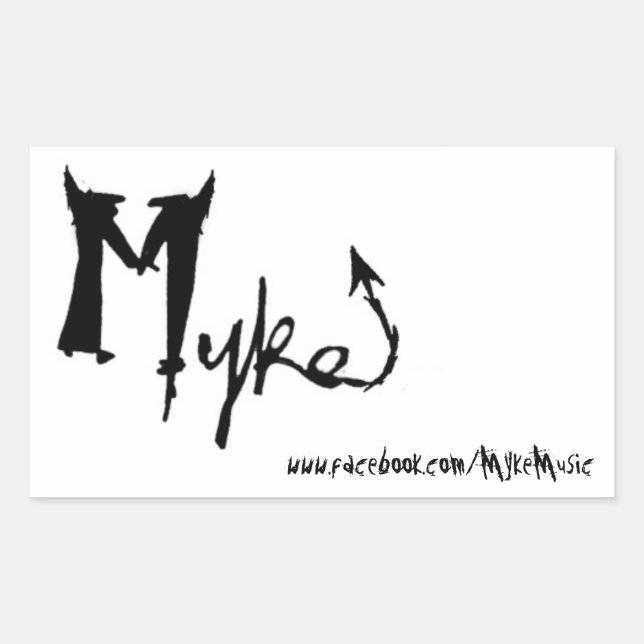 Rectangulaire Sticker Rectangle de nom de myke (Devant)