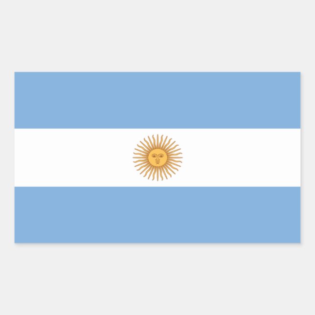 Rectangulaire Sticker Rectangle du drapeau de l'Argentine (Devant)