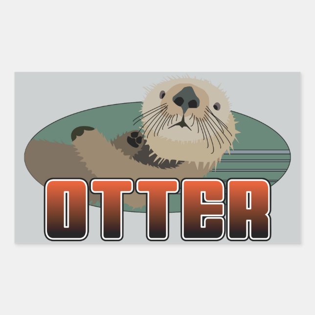 Rectangulaire Sticker Rectangle OTTER (Devant)