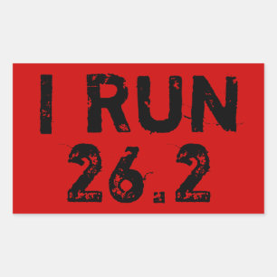 Rectangulaire Sticker Red I Run 26.2