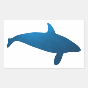 Rectangulaire Sticker Silhouette Orca de mer profonde