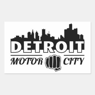 Rectangulaire Sticker Skyline de Detroit Motor City