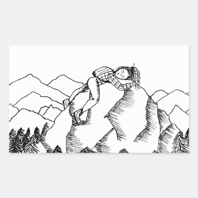 Rectangulaire Sticker Summit of Love - noir et blanc (Devant)