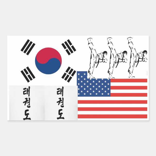 Rectangulaire Sticker Taekwondo (Devant)