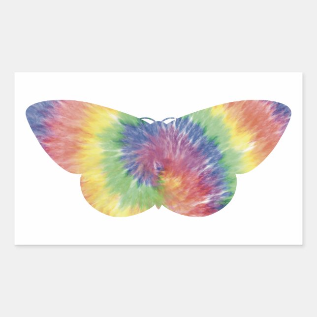 Rectangulaire Sticker Tie Dye Moth (Devant)