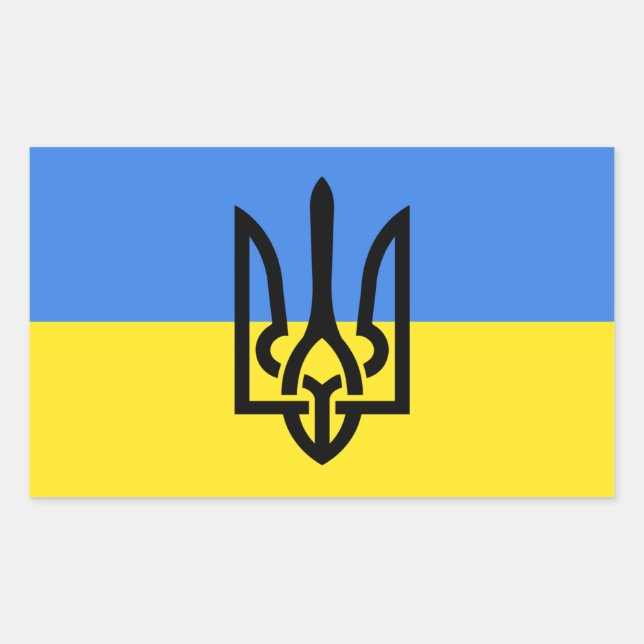 Rectangulaire Sticker Ukraine Manteau Ukrainien (Devant)