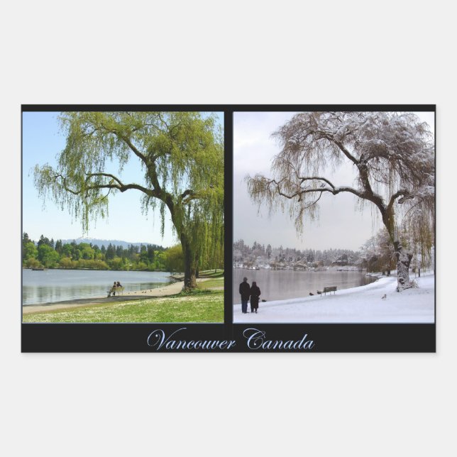 Rectangulaire Sticker Vancouver Canada Cadeaux paysagers Vancouv (Devant)