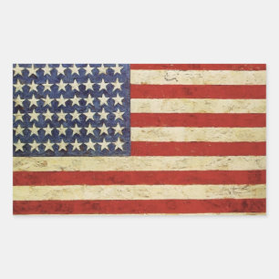 Rectangulaire Sticker vintage American Flag