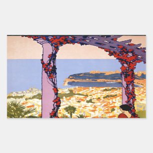 Rectangulaire Sticker vintage Monaco Monte Carlo Travel