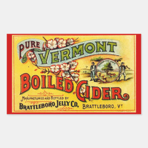 Rectangulaire Sticker Vintage Pure Vermont Boiled Cider Old Labl