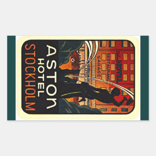 Rectangulaire Sticker Vintage voyage Hotel Stockholm Suède