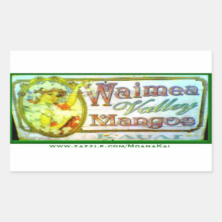 Rectangulaire Sticker vintage Waimea Valley Mangoes Kauai