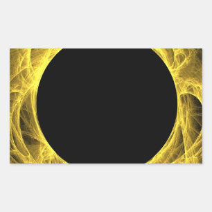 Rectangulaire Sticker Yello & Black Fractal Arrière - plan Recta