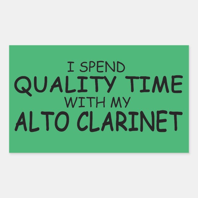 Rectangulaire Temps de qualité Alto Clarinet Sticker rectangulai (Devant)